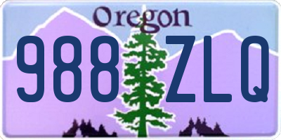 OR license plate 988ZLQ