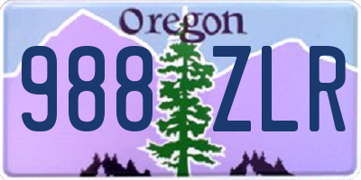 OR license plate 988ZLR