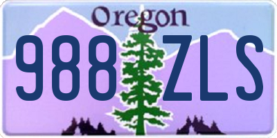 OR license plate 988ZLS