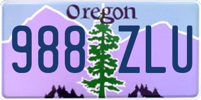 OR license plate 988ZLU
