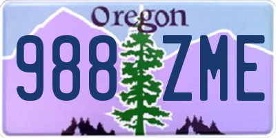 OR license plate 988ZME