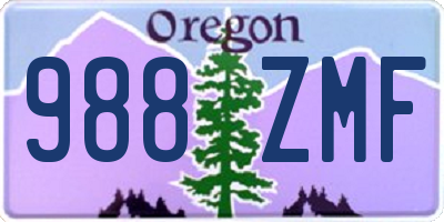 OR license plate 988ZMF