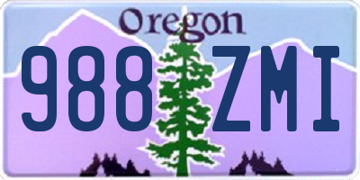 OR license plate 988ZMI