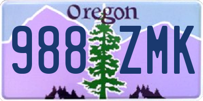 OR license plate 988ZMK