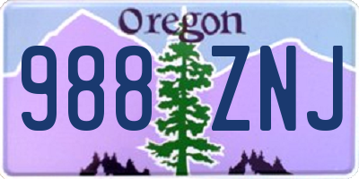 OR license plate 988ZNJ