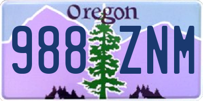 OR license plate 988ZNM