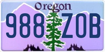 OR license plate 988ZOB