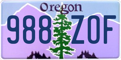 OR license plate 988ZOF