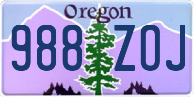 OR license plate 988ZOJ