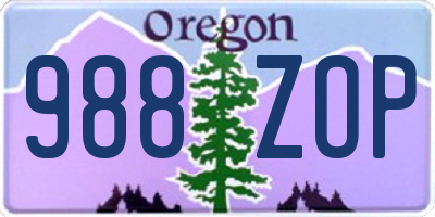 OR license plate 988ZOP