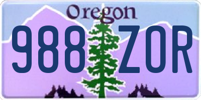 OR license plate 988ZOR