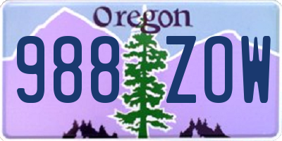 OR license plate 988ZOW