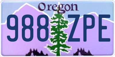 OR license plate 988ZPE