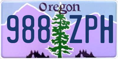 OR license plate 988ZPH