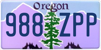 OR license plate 988ZPP