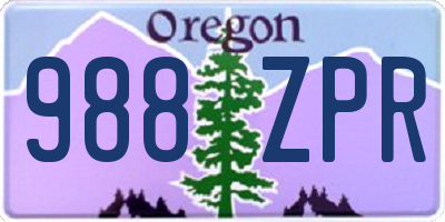 OR license plate 988ZPR