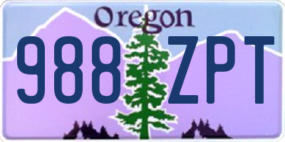OR license plate 988ZPT