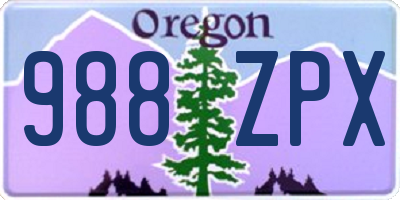 OR license plate 988ZPX