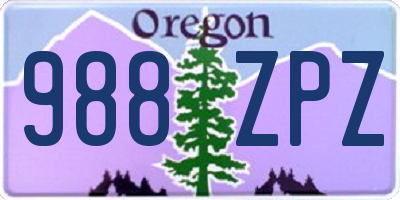 OR license plate 988ZPZ