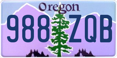 OR license plate 988ZQB