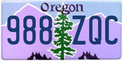 OR license plate 988ZQC