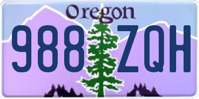 OR license plate 988ZQH