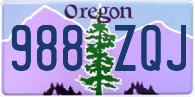 OR license plate 988ZQJ
