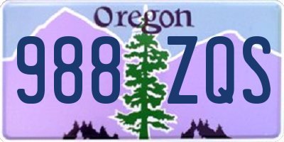OR license plate 988ZQS