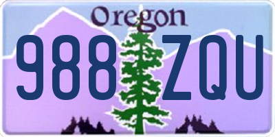 OR license plate 988ZQU