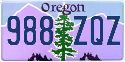 OR license plate 988ZQZ