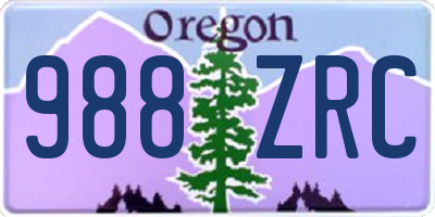 OR license plate 988ZRC
