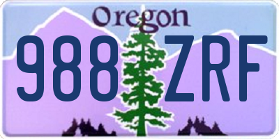 OR license plate 988ZRF