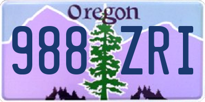 OR license plate 988ZRI