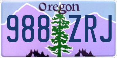 OR license plate 988ZRJ