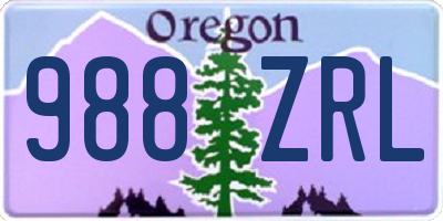 OR license plate 988ZRL