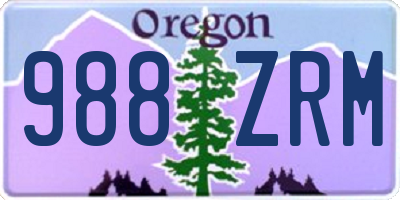 OR license plate 988ZRM