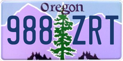 OR license plate 988ZRT