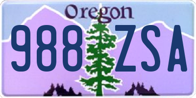 OR license plate 988ZSA