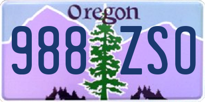 OR license plate 988ZSO