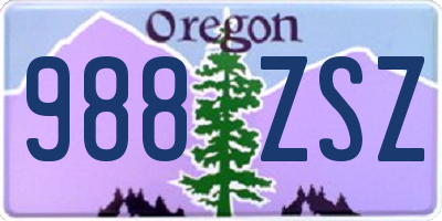 OR license plate 988ZSZ