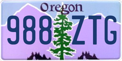 OR license plate 988ZTG