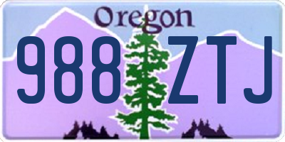 OR license plate 988ZTJ