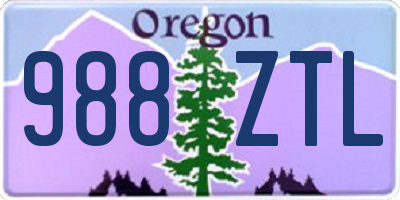OR license plate 988ZTL