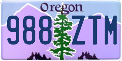 OR license plate 988ZTM