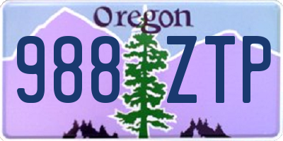 OR license plate 988ZTP