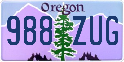 OR license plate 988ZUG