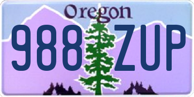 OR license plate 988ZUP