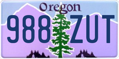 OR license plate 988ZUT