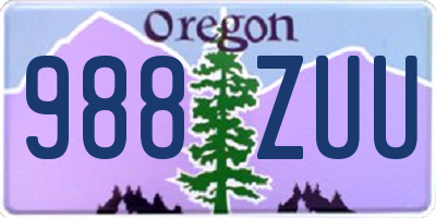 OR license plate 988ZUU