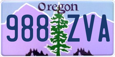 OR license plate 988ZVA